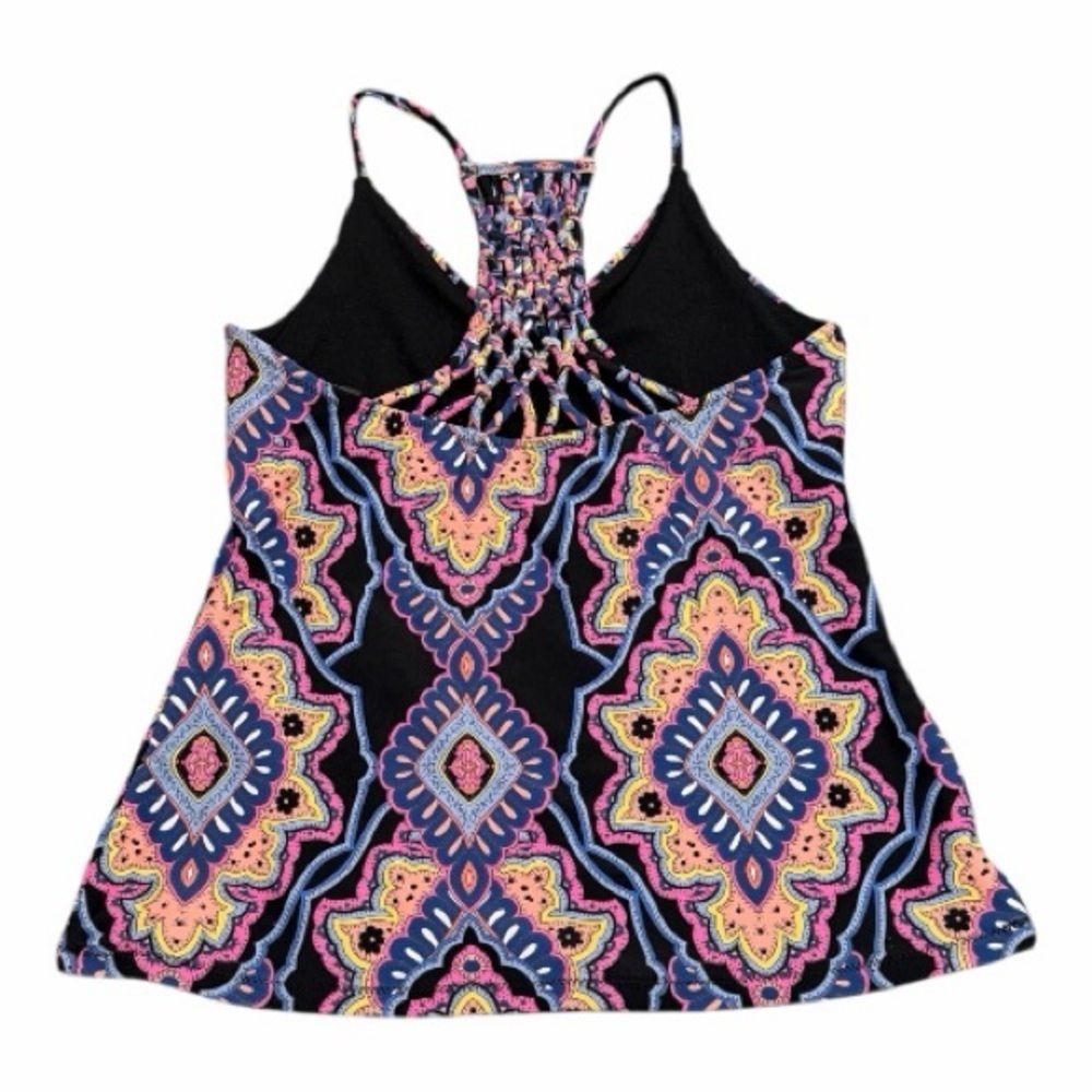 Raisins Tankini Top Small Nepal Nights Macrame Racerback Black Blue Pink - Picture 7 of 9